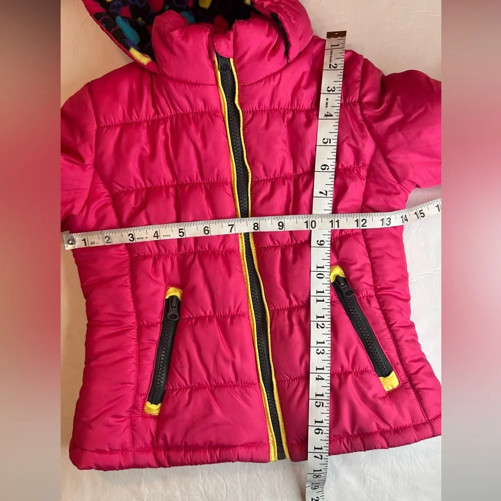 London Fog Girl’s Kids Red Puffer Hoodie Jacket Size 4